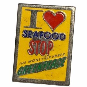 VTG Greenpeace I Heart Seafood Pin